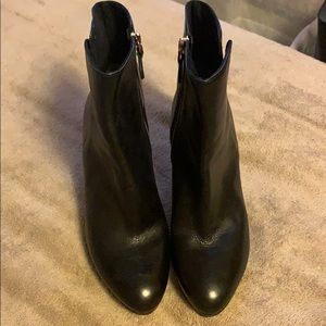 Nine West black leather booties